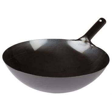 Winco WOK-36 16" Carbon Steel Japanese Style Wok with Welded Handle