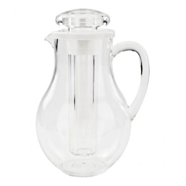 Winco WPIT-19 64 oz. Clear Polycarbonate Pitcher with Ice Chamber