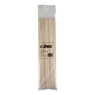 Winco WSK-12 12" Bamboo Skewers - Bag of 100