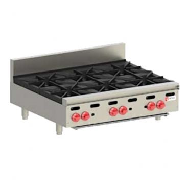 Wolf AHP636_NAT Natural Gas 36" Countertop Achiever Hot Plate with 6 Burners - 180,000 BTU