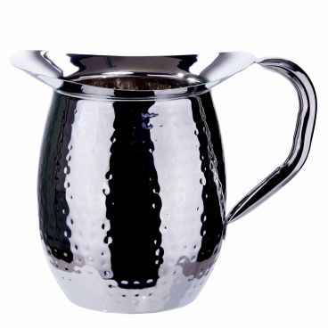 Winco WPB-2H 64 oz. Hammered Stainless Steel Bell Pitcher