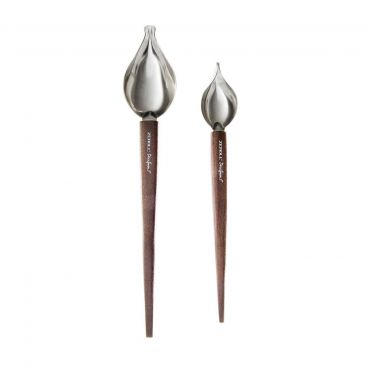 Zeroll 6100-DS Two-Piece Stainless Steel DecoSpoon Set with Beech Wood Handles
