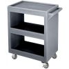Cambro BC230191 Granite Gray 33.25 Inch Plastic Open Sided Three Shelf Standard Service Cart
