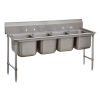 Advance Tabco 93-4-72 Four Compartment 81" Wide Regaline Sink, Standard 930 Series