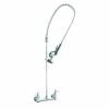T&S Brass B-0133 8" Wall-Mounted Pre-Rinse Unit with 44" Flexible Hose and Base Faucet - 1.15 GPM