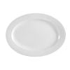 CAC China BST-12 Boston 10" Super White Porcelain Embossed Oval Platter