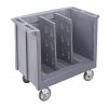 Cambro TDC30191 Granite Gray Adjustable Polyethylene Tray and Dish Cart with Vinyl Cover