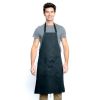 Chef Approved 167601BACBK Black 34" x 30" Full Length Bib Apron With Pockets
