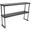 Empura BPDOS-1860 60" x 18" Double Deck 18/430 Stainless Steel Table Mount Non-Adjustable Work Table Overshelf