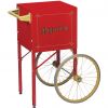 Gold Medal 2649CR Red 28 1/4" Wide x 22 5/8" Deep Fun Pop Popcorn Cart With Storage Compartment And 18" Spoke Wheels