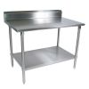 John Boos ST6R5-3096SSK Stainless Steel 96" x 30" Rear Riser Top Work Table w/ Adjustable Stainless Undershelf