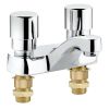 Krowne 16-480L Royal Series Self-Closing Metering Restroom Faucet with 4" Centers and Push-Button Valves