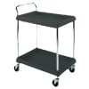 Metro BC2030-2DBL Black Utility Cart with Two Deep Ledge Shelves 32 3/4" x 21 1/2"