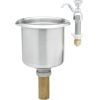 T&S Brass B-2282-01 Chrome-Plated Brass Dipperwell Faucet And Bowl Assembly With 1/2" NPSM Male Inlet With Spout, Knob, Stainless Steel Bowl And Cup With 1 1/2" x 4" Brass Tailpiece