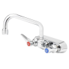 T&S Brass B-1105 3-1/2” Centered Wall Mounted Work-Board Faucet With 6” Swing Nozzle And Lever Handles