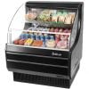 Turbo Air TOM-30LB-N Black 28" Wide 5.1 Cubic ft Low Profile Glass Side Panel Insulated Refrigerated Horizontal Open Display Merchandiser, 115 Volts
