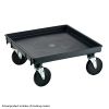 Vollrath 1697-06-LC2 21" x 21" Recycled Black Rack Master Single Stack Dolly Base with Two Locking Casters