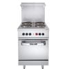 Vulcan EV24S-4FP208 Endurance 24" Stainless Steel Electric Range with Four Hot Tops and Oven Base - 208V