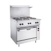 Vulcan EV36S-4FP1HT208 Endurance 36" Stainless Steel Electric Range with Four French Plates, Hot Top, and Standard Oven - 208V