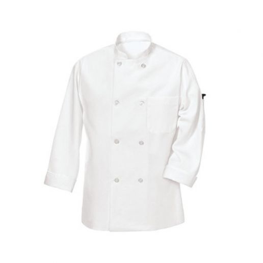 Uncommon Threads Versailles Chef Coat in White with Black Piping Medium 