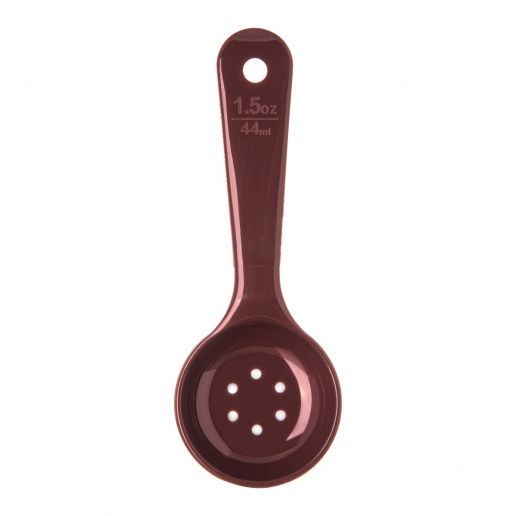 Beige 4 oz Carlisle 432906 Perforated Short Handle Portion Control Spoon 