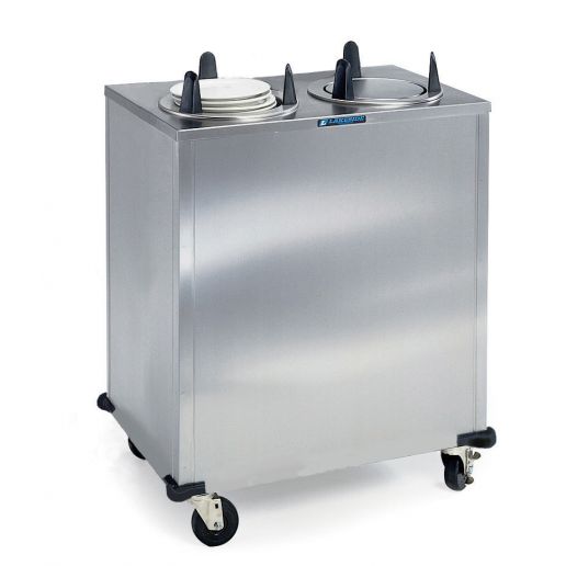 Lakeside 5206 Non-Heated Mobile Enclosed Two Stack Dish Dispenser for 5  7/8 to 6 1/2 Plates