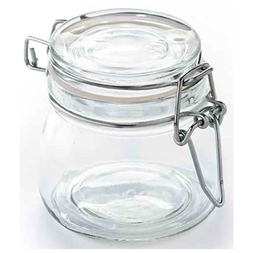 Clear Glass Jar With Locking Lid 3.27 X 5.9 Inches 