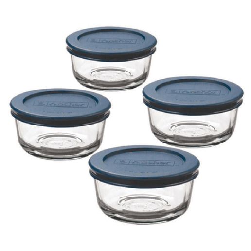 Anchor Hocking Glass Food Storage Containers with Lids, 8 Piece Set