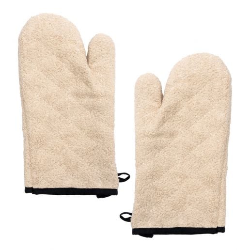 Chef Approved 167315 Ambidextrous Beige Terry Cloth Oven Mitt - 15 (Pair)