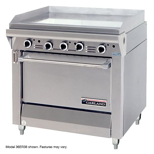 Garland 36ES38 Heavy-Duty Electric Range with Griddle Top and Storage Base  - 240V, 3 Phase, 15 kW