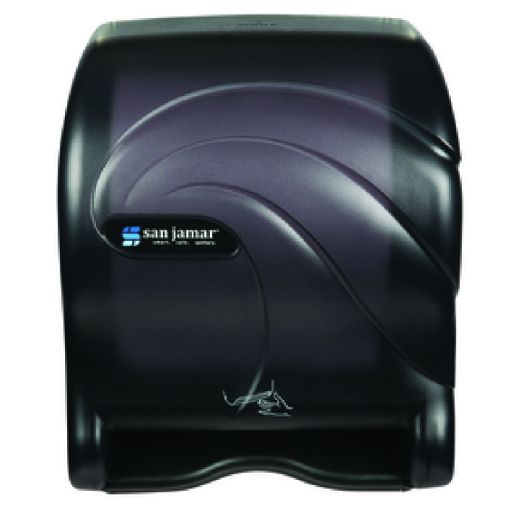 San Jamar T8490TBK Smart Essence Oceans Hands Free Paper Towel Dispenser -  Black Pearl