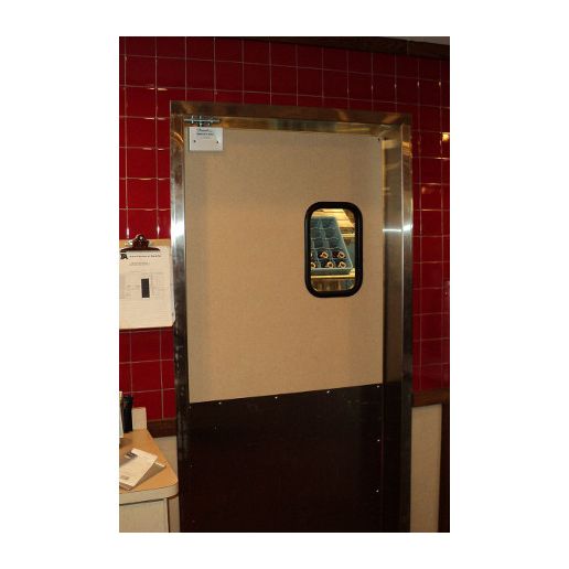 Thermoplastic Facing Exterior & Full Perimeter Gasket Curtron SPD-50-DBL-5496 Service-Pro Series 50 Insulated Double Swinging Doors 9 x 14 Window 54 x 96 