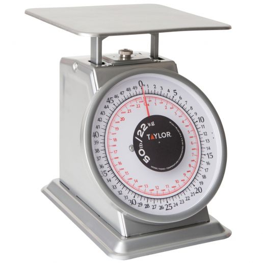 Winco SCLH-50, 50-lbs Multifunction Kitchen and Food Scale, Stainless Steel Mechanical Measuring Commercial Grade Portion-control Scales