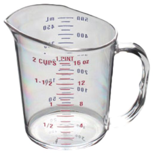 Thunder Group PLMC016CL Measuring Cup 1 Pint (0.5 Liter) Capacity Printed  With US/metric Measurements
