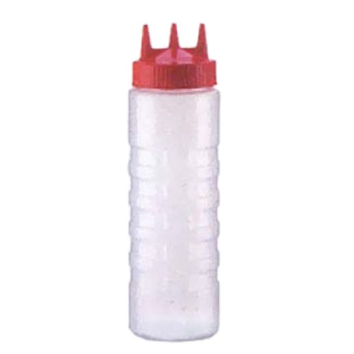 Choice 24 oz. Clear Wide Mouth Squeeze Bottle - 6/Pack