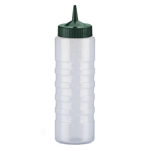 Ribbed Vollrath 4932-13 Squeeze Bottle Wide Mouth Cap. Clear 32 oz 