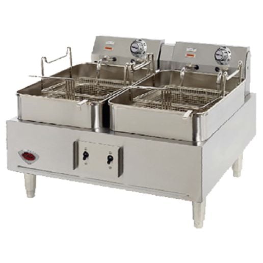 Deep Fryers Stainless Steel Commercial Deep fryer with Timer Dual Tank  Electric Deep Fryer with 2