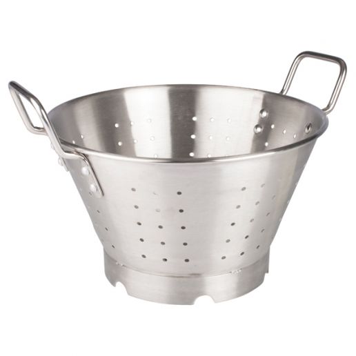 Winco CCOD-11L 11-Inch Stainless Steel Chinese Colander with 5 mm Holes 