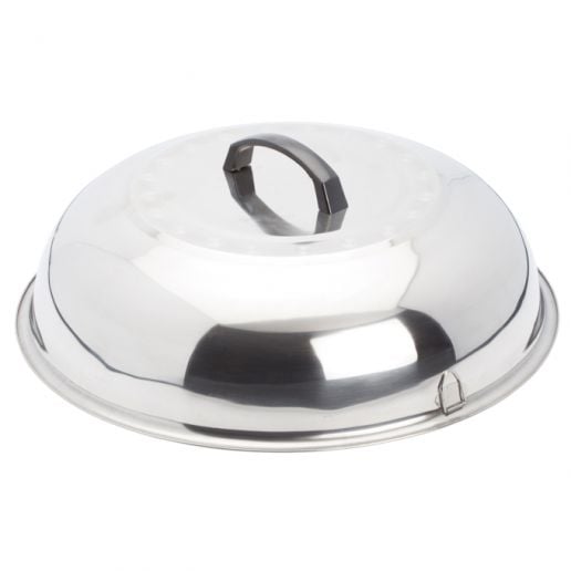 Winco WKCS-15 15-3/8 Stainless Steel Wok Cover with Handle
