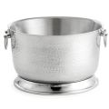 Tablecraft BTB1610 15-3/4" x 9-1/2" Stainless Steel Round Double Wall Beverage Tub with Base