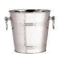 Tablecraft 5198 8 Quart Stainless Steel Wine and Champagne Bucket with Hammered Finish
