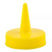 Tablecraft 100TM Yellow Plastic Squeeze Bottle Tops for 38mm Dispensers
