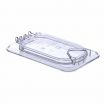 Carlisle 10339Z07 EZ Access Clear 1/9 Size Notched Polycarbonate Hinged Lid