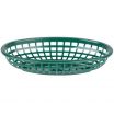 Tablecraft 1074FG Forest Green Plastic Classic Oval Fast Food Basket - 9-1/4