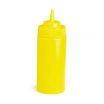 Tablecraft 10853M 8 Ounce Yellow WideMouth Squeeze Bottle Polyethylene Dispenser