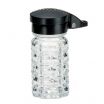 Tablecraft 163MPBK 1 1/2 oz. Glass Salt and Pepper Shaker with Black Moisture Proof ABS Top