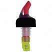 Tablecraft 2249A 1.5 oz. Red Proper Pour Liquor Pourer with Collar and Yellow Dip Tube