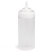 Tablecraft 31763C 16 Ounce Clear Polyethylene WideMouth Squeeze Dispensers with Wide Cone Tips