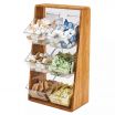 Cal-Mil 3569-6-60 Bamboo Condiment Holder with Removable Plastic Compartments - 13 1/4