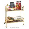 Cal-Mil 3719-49 Mid-Century Chrome Beverage Cart with 2 Walnut Shelves - 27